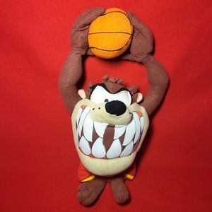 Nanco Looney Tunes Space Jams Taz Basketball Slam Dunking Plush 10" 2010